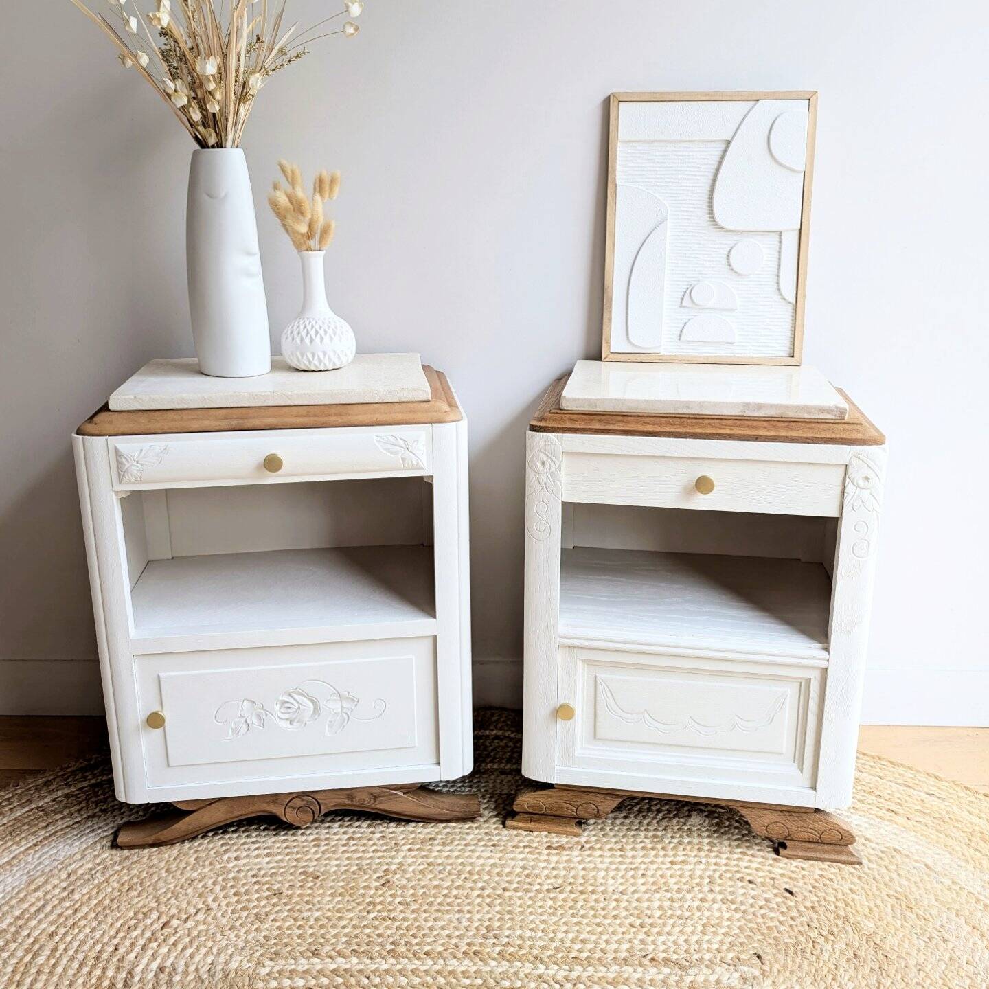 Pair of revisited 1930s bedside tables