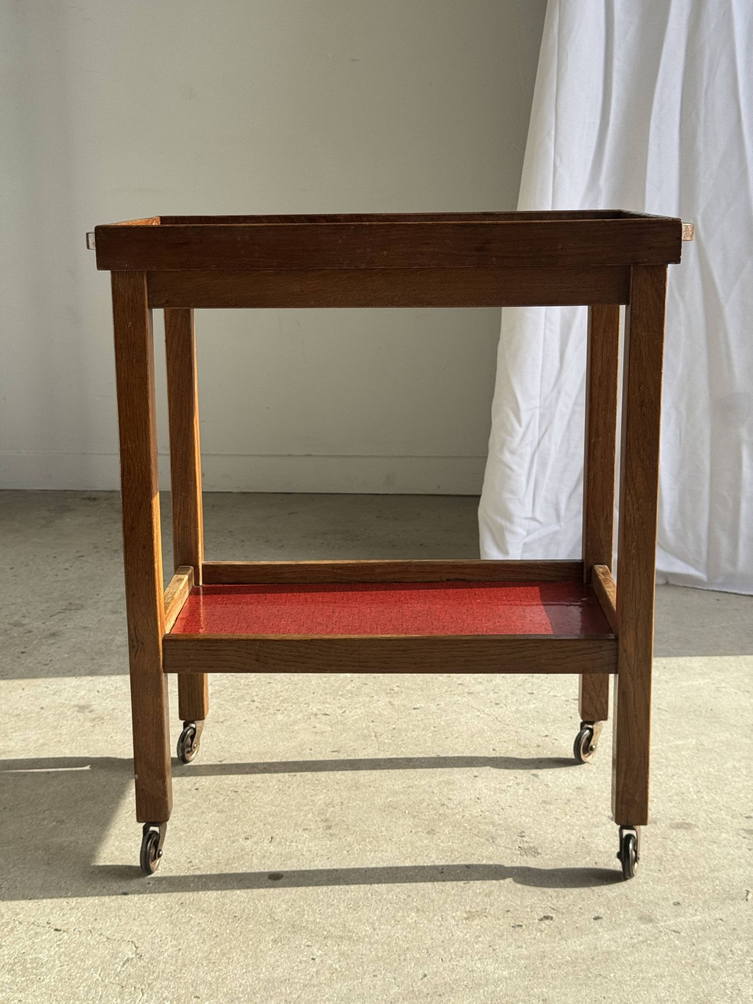Wooden rolling trolley with removable top H66 75x35