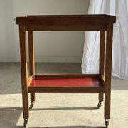 Wooden rolling trolley with removable top H66 75x35