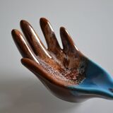 Ceramic pocket tray in the shape of a hand Vallauris France 1970