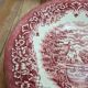 2 vintage deep plates in red Toile de Jouy by Grindley Homeland Staffordshire England.