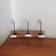 Vintage wooden and white ceramic coat rack – 3 hooks