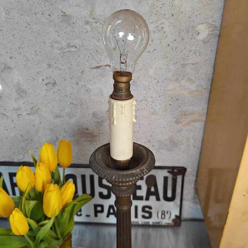Antique brass lamp base