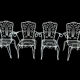 4 Provençal wrought iron armchairs