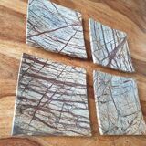 4 assiettes coupelles en pierre marbrée