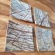 4 marbled stone cup plates