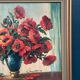 Original Swedish Oil on Canvas – "Red Poppies in a Blue Vase" by C. Horst – Signed – Vintage and Framed – 72 × 62 cm (28.3" × 24.4")