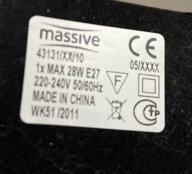 Vintage Table Lamp White Space Age Look Massive 90's design