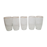 Vintage beer glasses - series of 5 of the brand KRONENBOURG (60's)