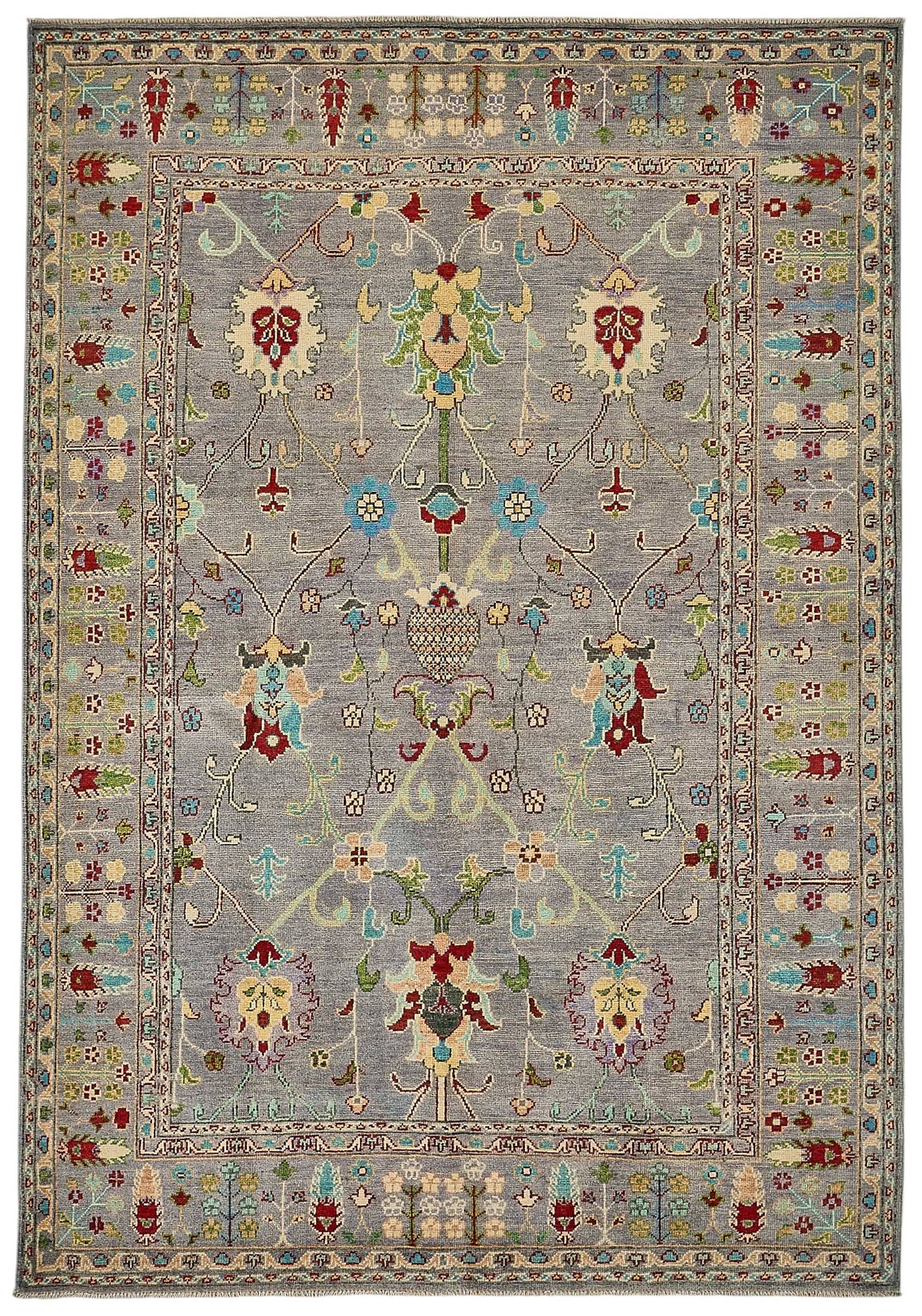 Turkish Handknotted Wool Oushak Rug 164 cm x 236 cm