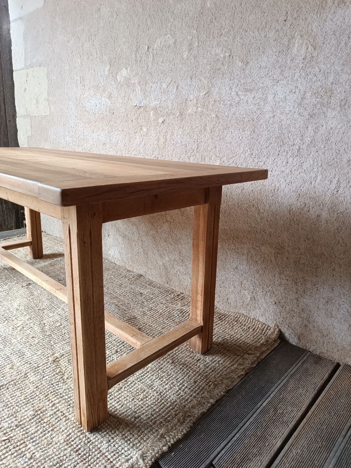Solid wood farmhouse table