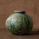 Round reserve pot in glazed terracotta