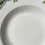 8 Digoin opaque porcelain soup plates with floral pattern "3984" ~