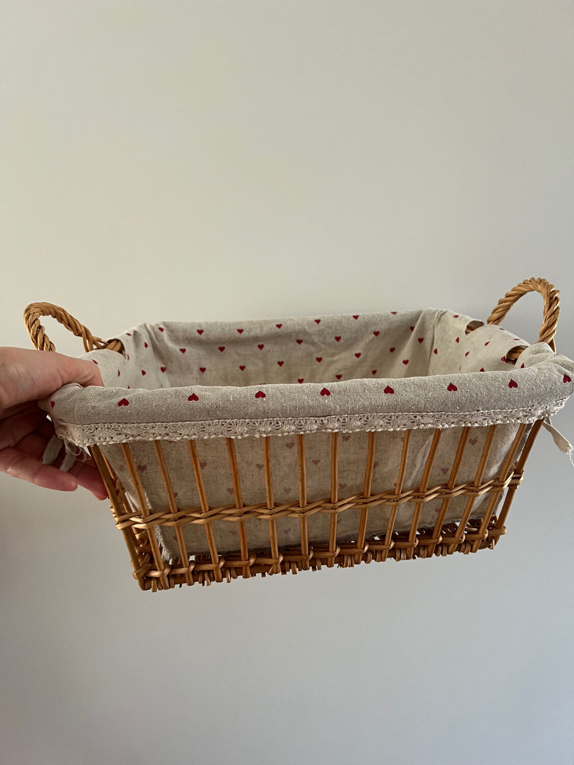 Rustic vintage wicker storage basket