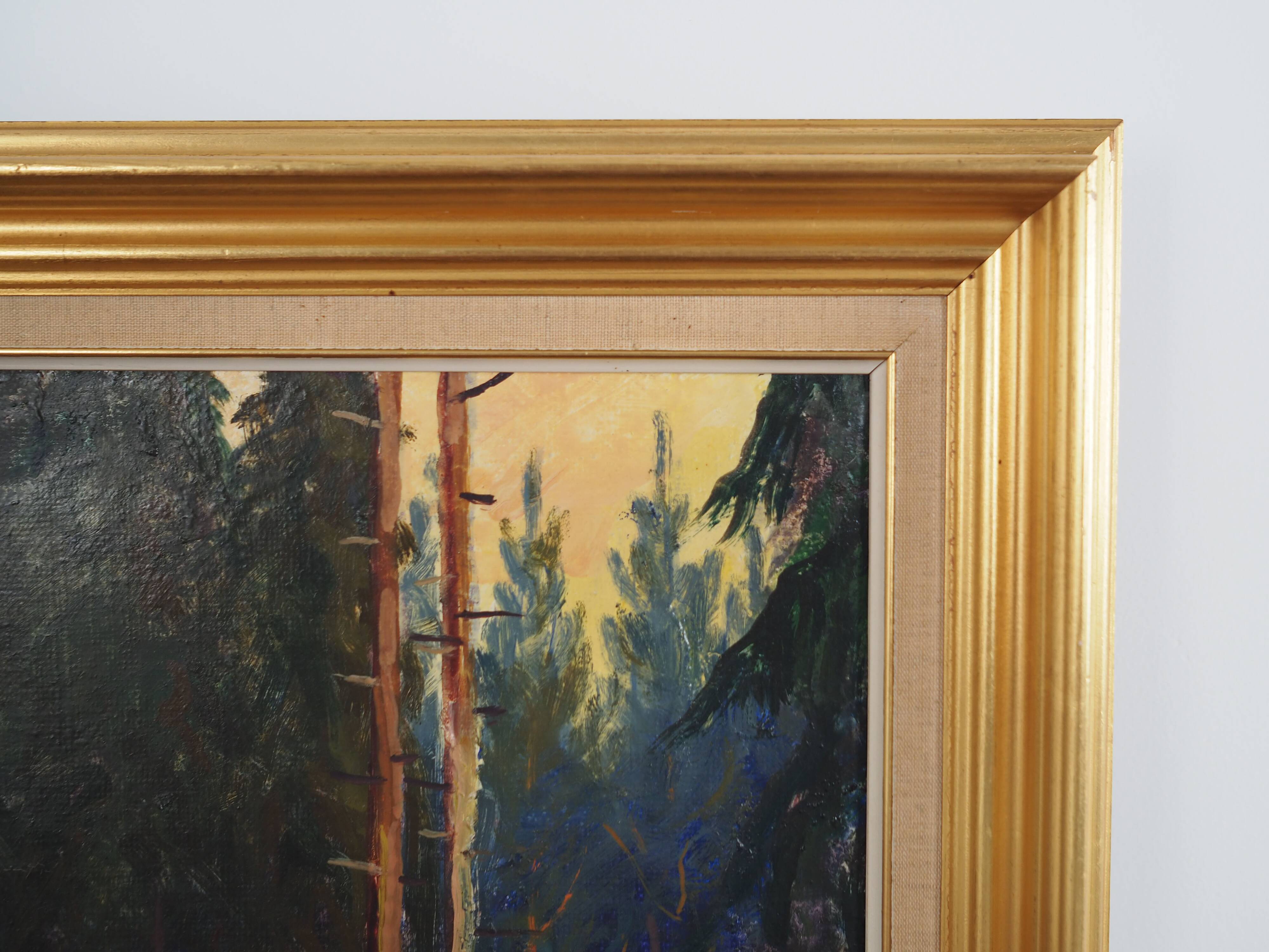 Painting „The Autumn Forest”, Scandinavian design, 1960s