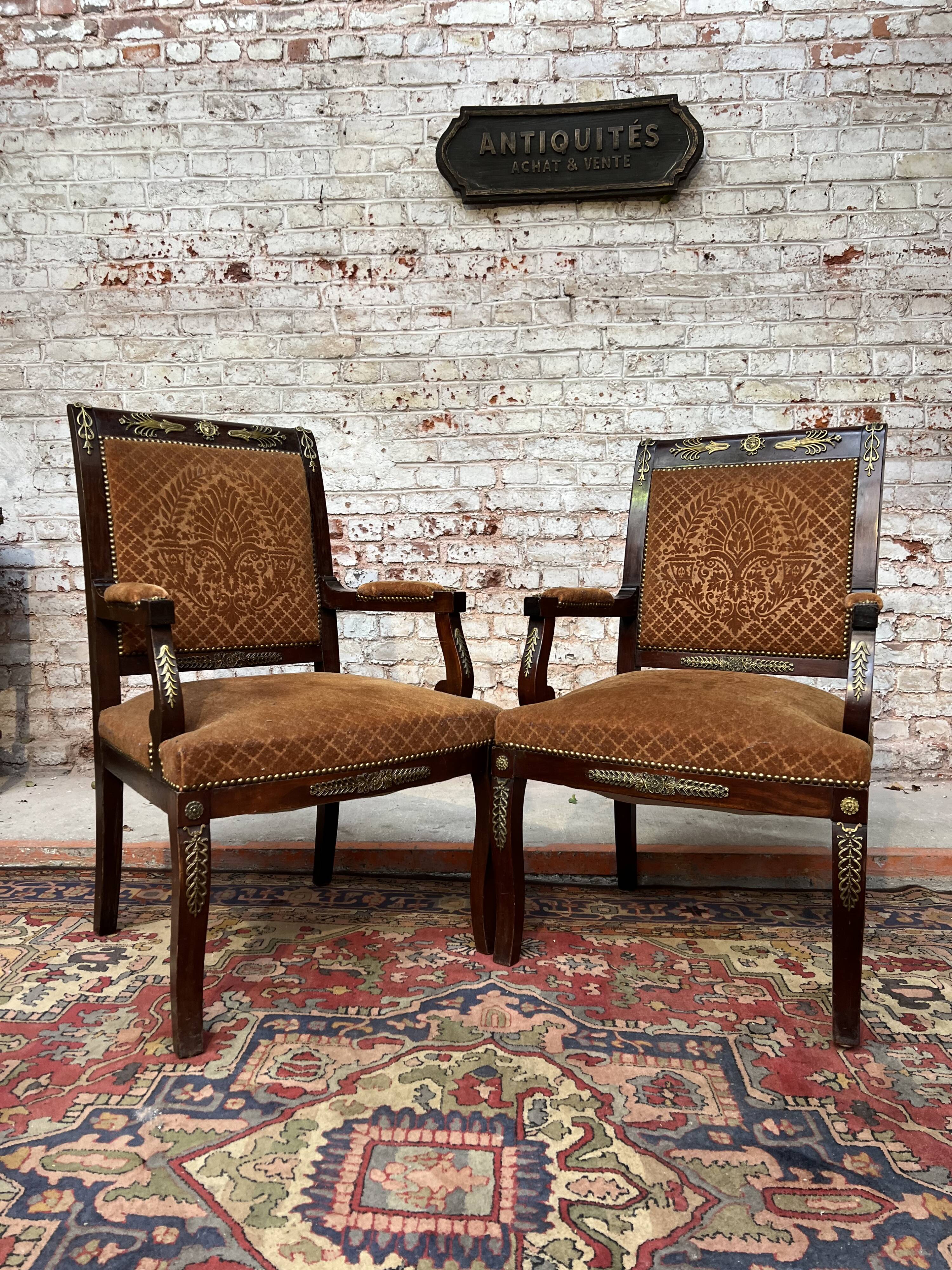 Mahogany living room furniture Empire style of the nineteenth century