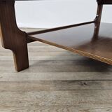 Teak coffee table with smoked glass top
