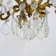 Bronze cage chandelier with glass pendants, 8 lights. tassel chandelier. 60s