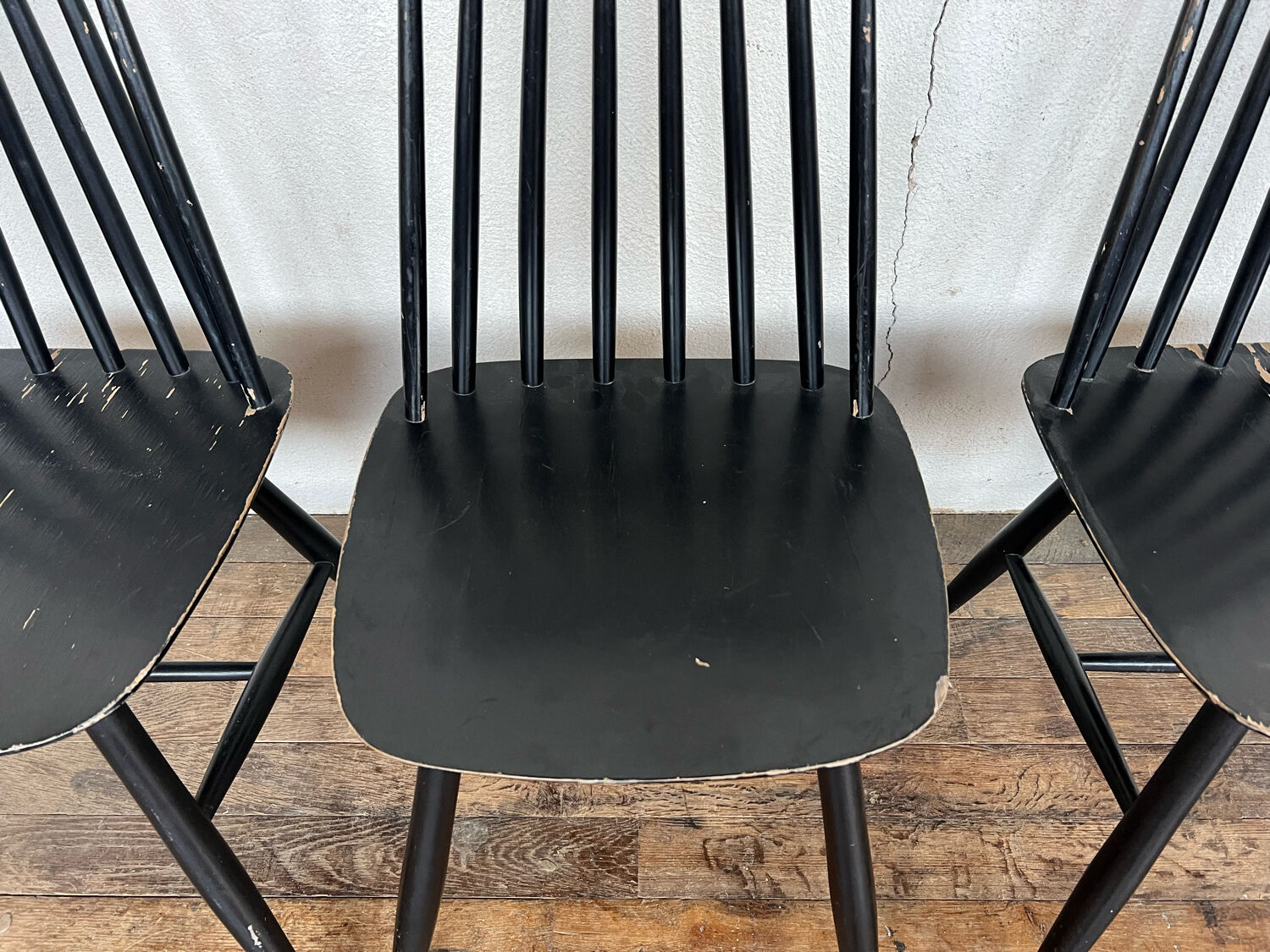 Série de 3 chaises 1950 1960