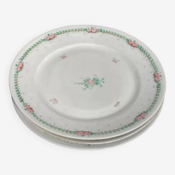 3 porcelain dessert plates 1900