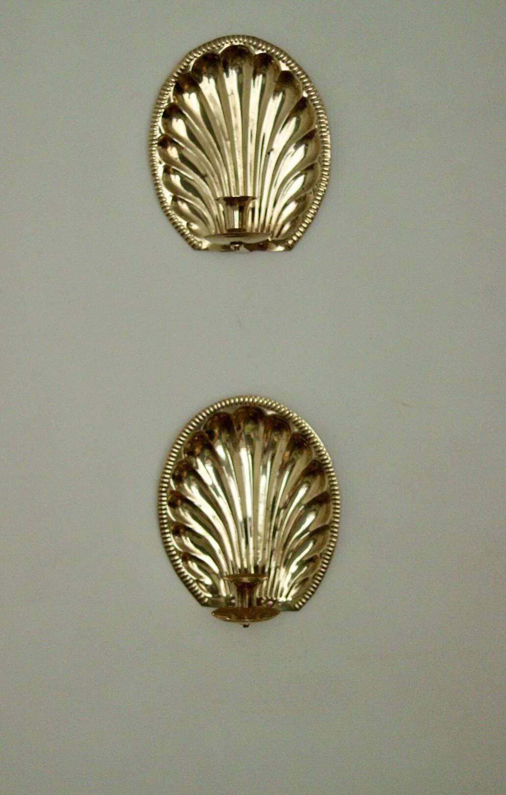 Paire d'appliques vintage en laiton
