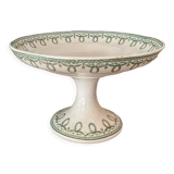 Compotier Belgian faience brand Boch brothers Keramis La Louvière model Bonaparte antique style green fruit cut