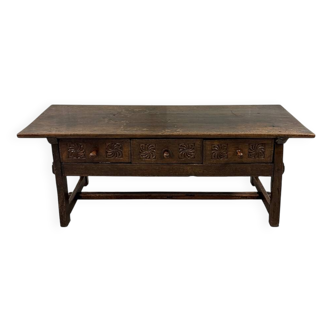 Brutalist antique Spanish coffee table
