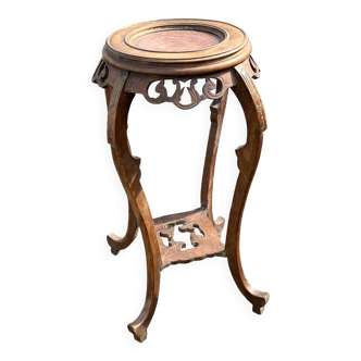 Art Deco pedestal selette with marble top