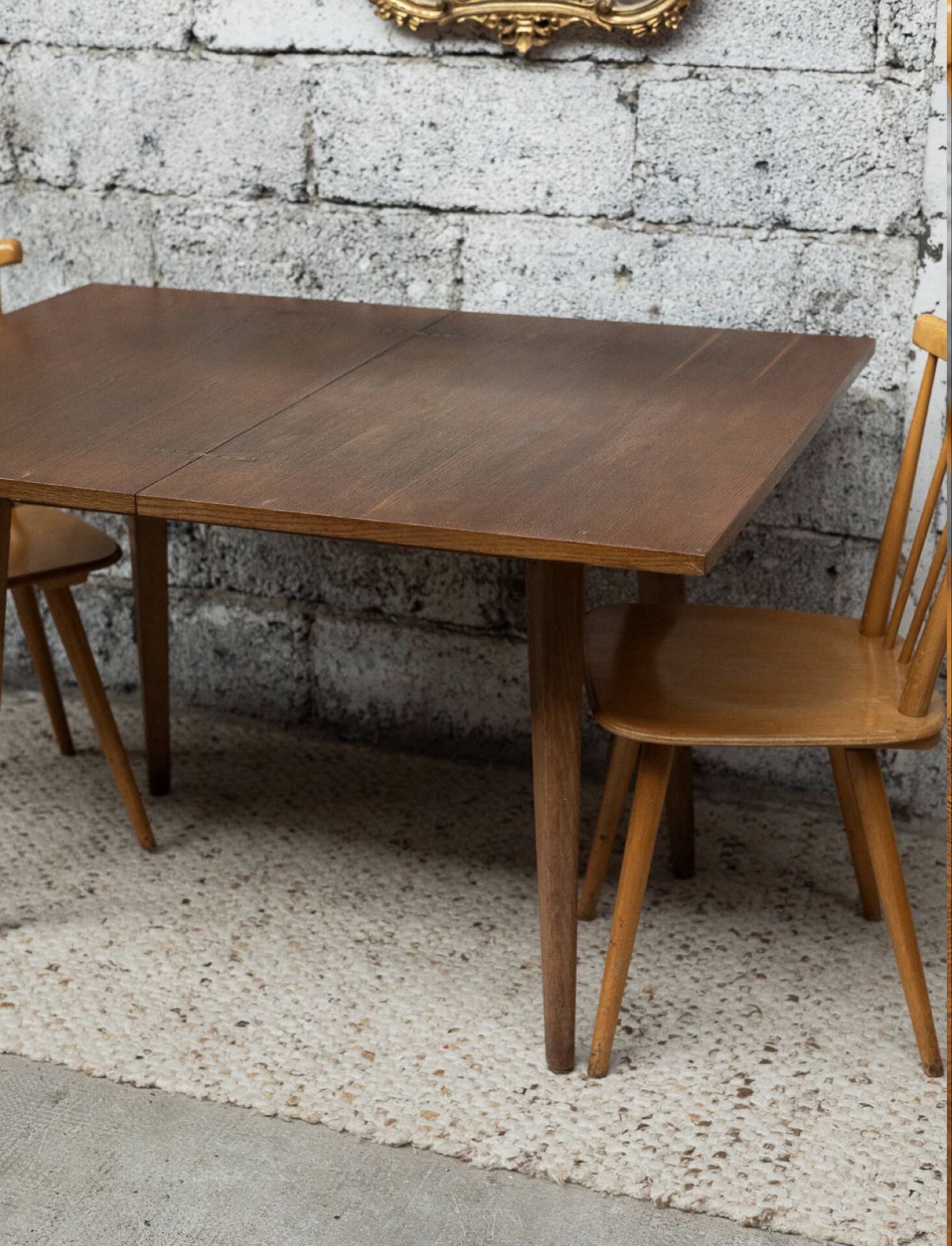 Table à manger pliable extensible moderniste français 