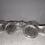 Pair of glass candle holders signed Vannes France