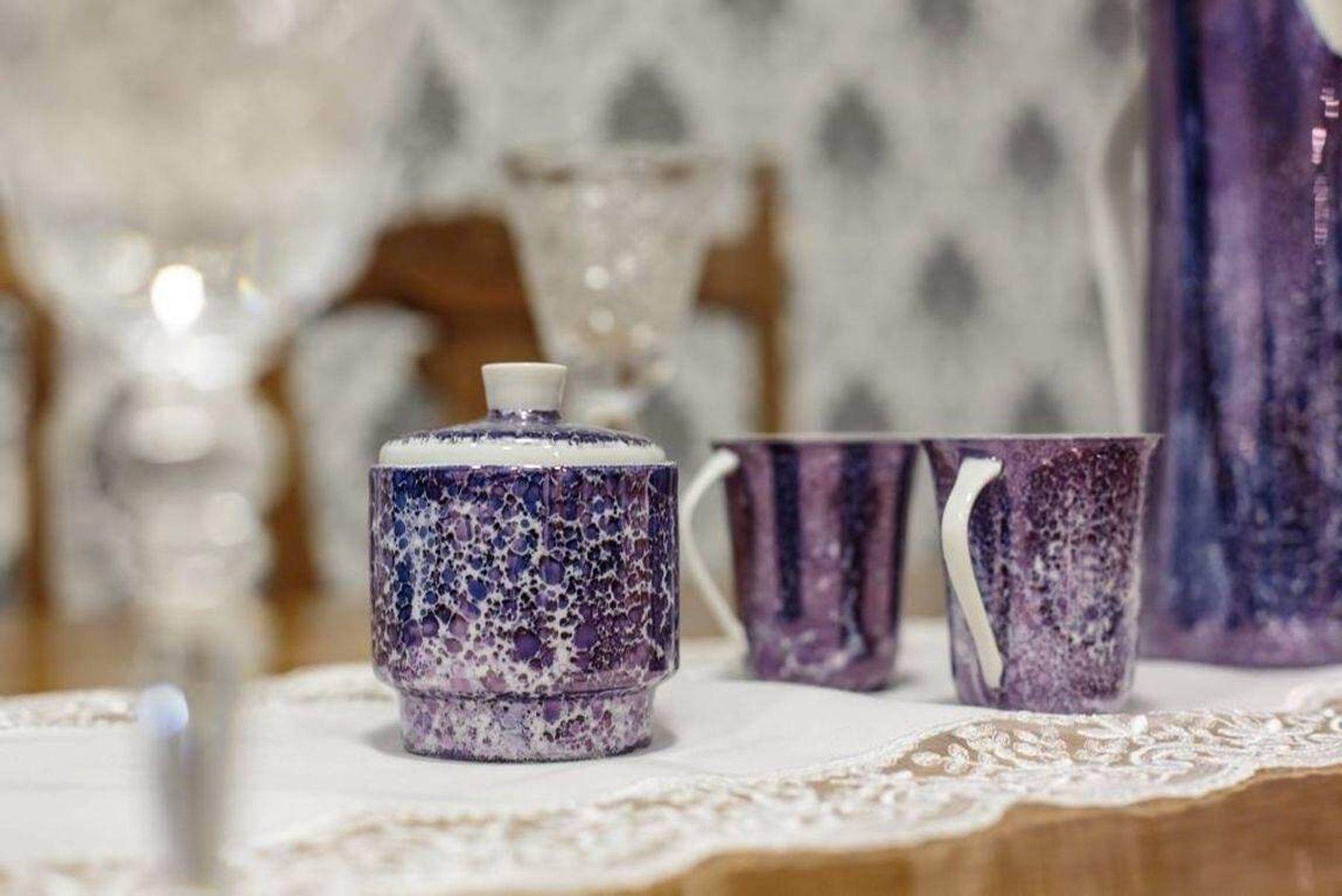 Vintage Porcelain Coffee Set, 1960s, Set of 7