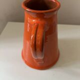 Vintage orange glazed terracotta pitcher