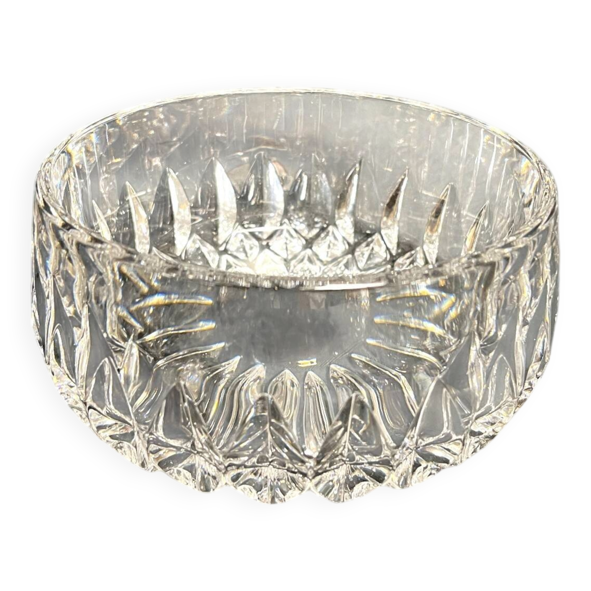 Vintage, 20th century cut crystal trinket dish