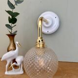 Vintage glass globe angled wall light