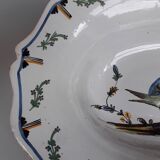 Nevers faience shaving dish - 18th century - Bird decoration