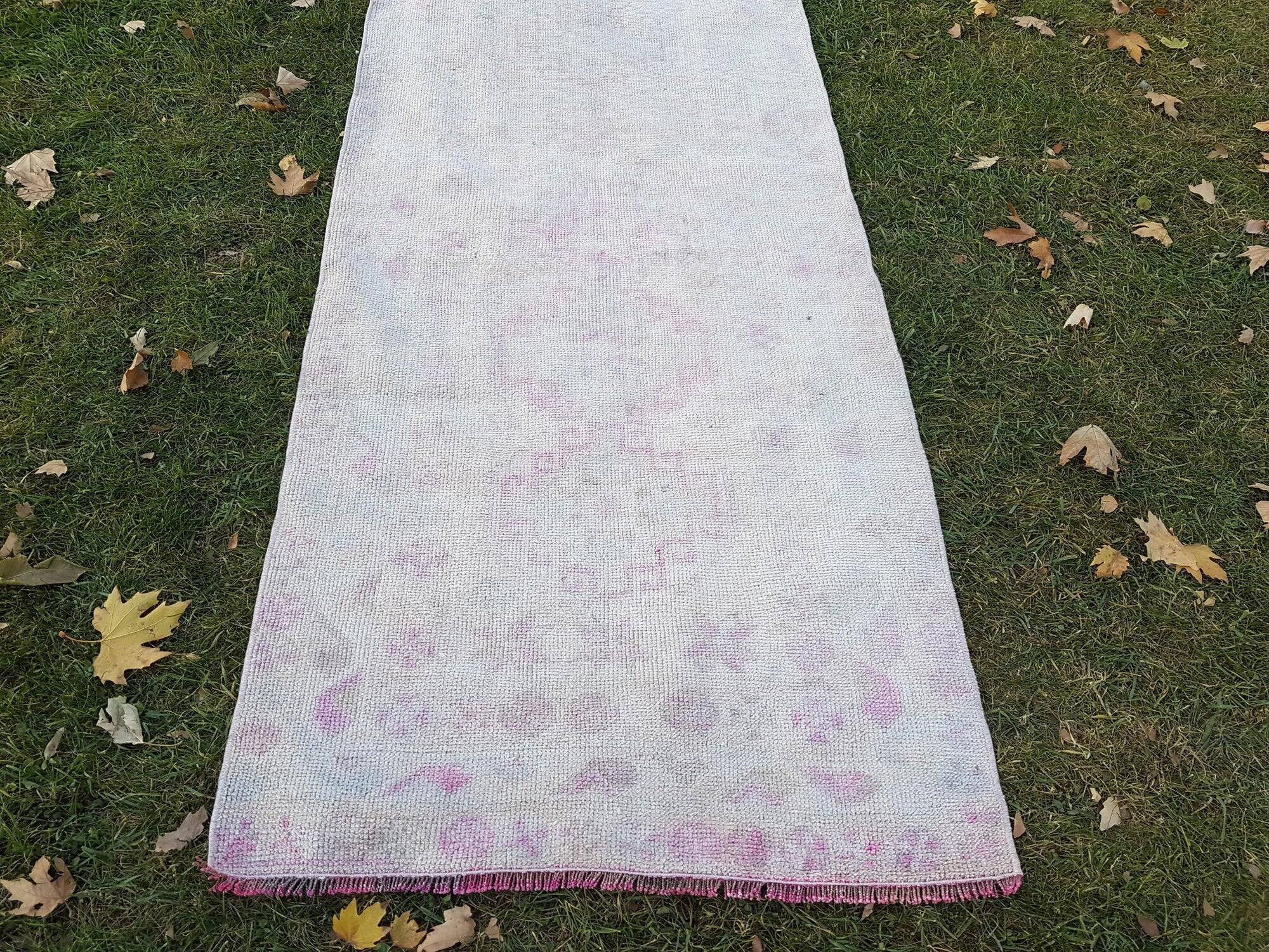 Vintage Turkish hallway rug 90x430 cm