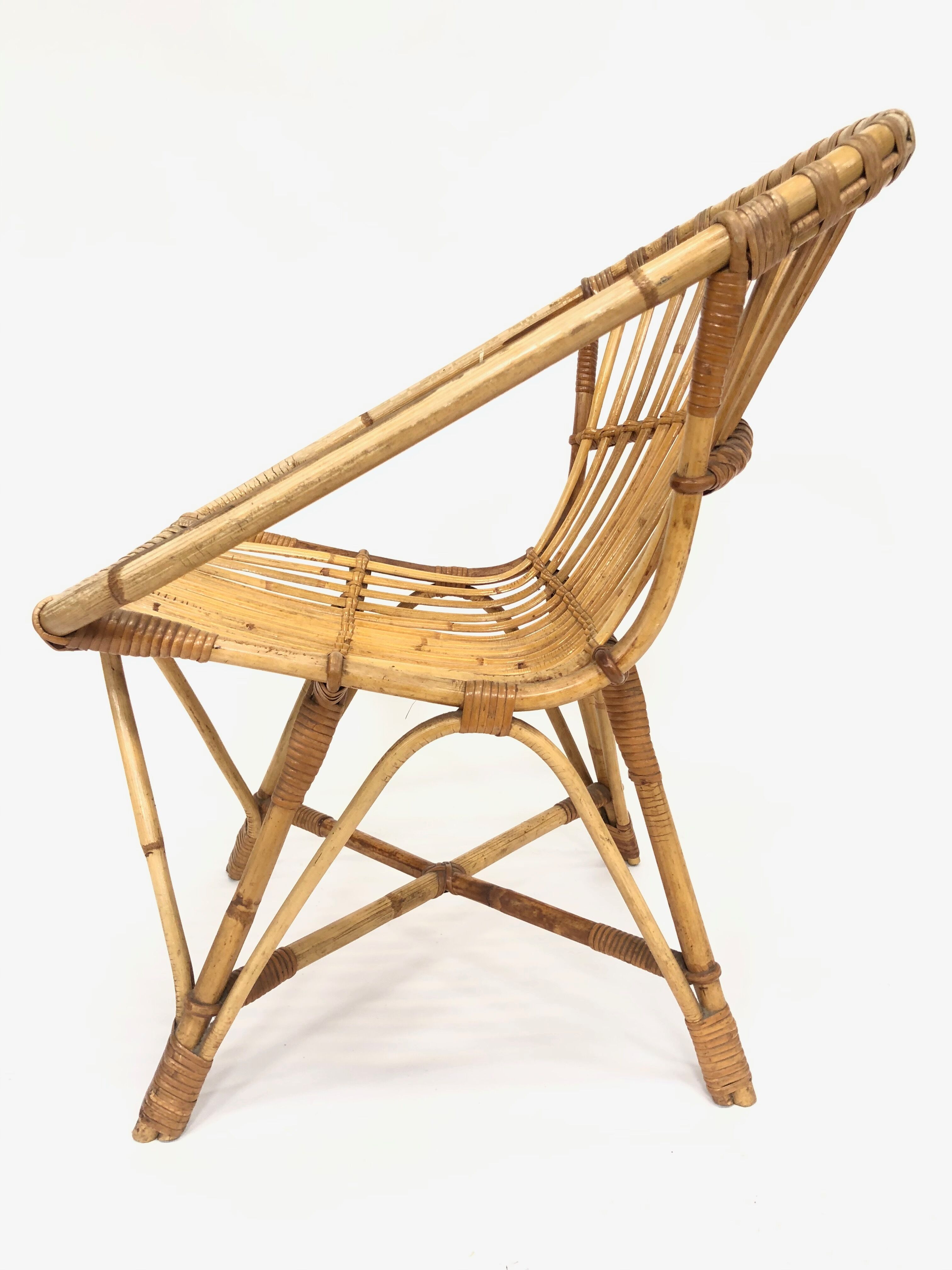 Rohe Noordwolde rattan chair, 1960, Netherlands