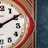 Vintage ceramic clock silent wall clock square "Peter red brown"