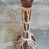 Glass and rattan vase