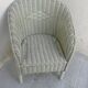 Fauteuil enfant en rotin blanc  vintage