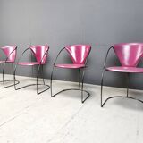 Vintage pink 'linda' dining chairs by Arrben, 1980s - set of 4