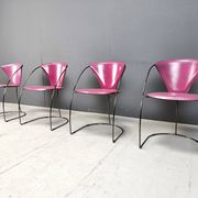 Vintage pink 'linda' dining chairs by Arrben, 1980s - set of 4