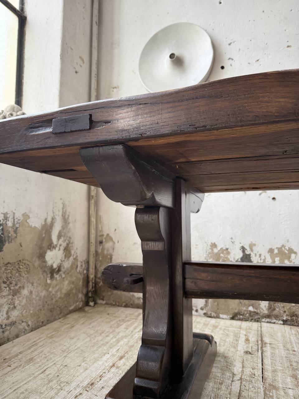 Table de monastère XXL en chêne, 19ème s.