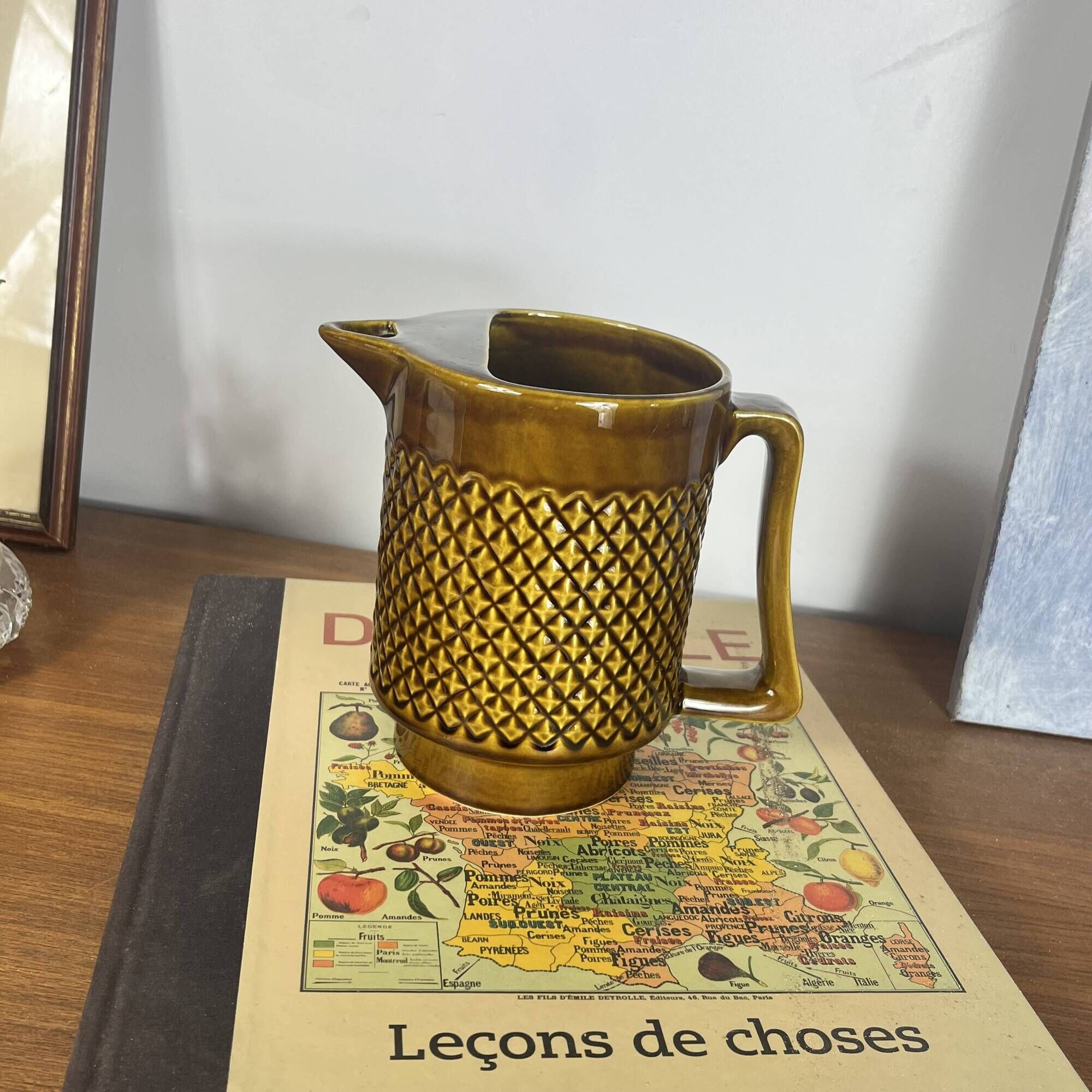 Old ceramic pitcher from Sarreguemines