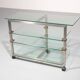 Rare 1970s Peter Ghyzcy side table on wheels