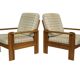 Vintage armchair set of 2 pinewood pine 70s design