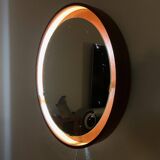 Teck, miroir éclairé, Italie, années 1960