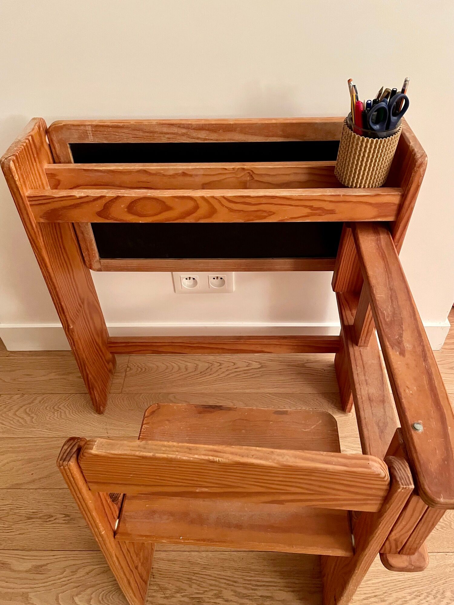 Design desk in folding wood for children Trama 1970 vintage