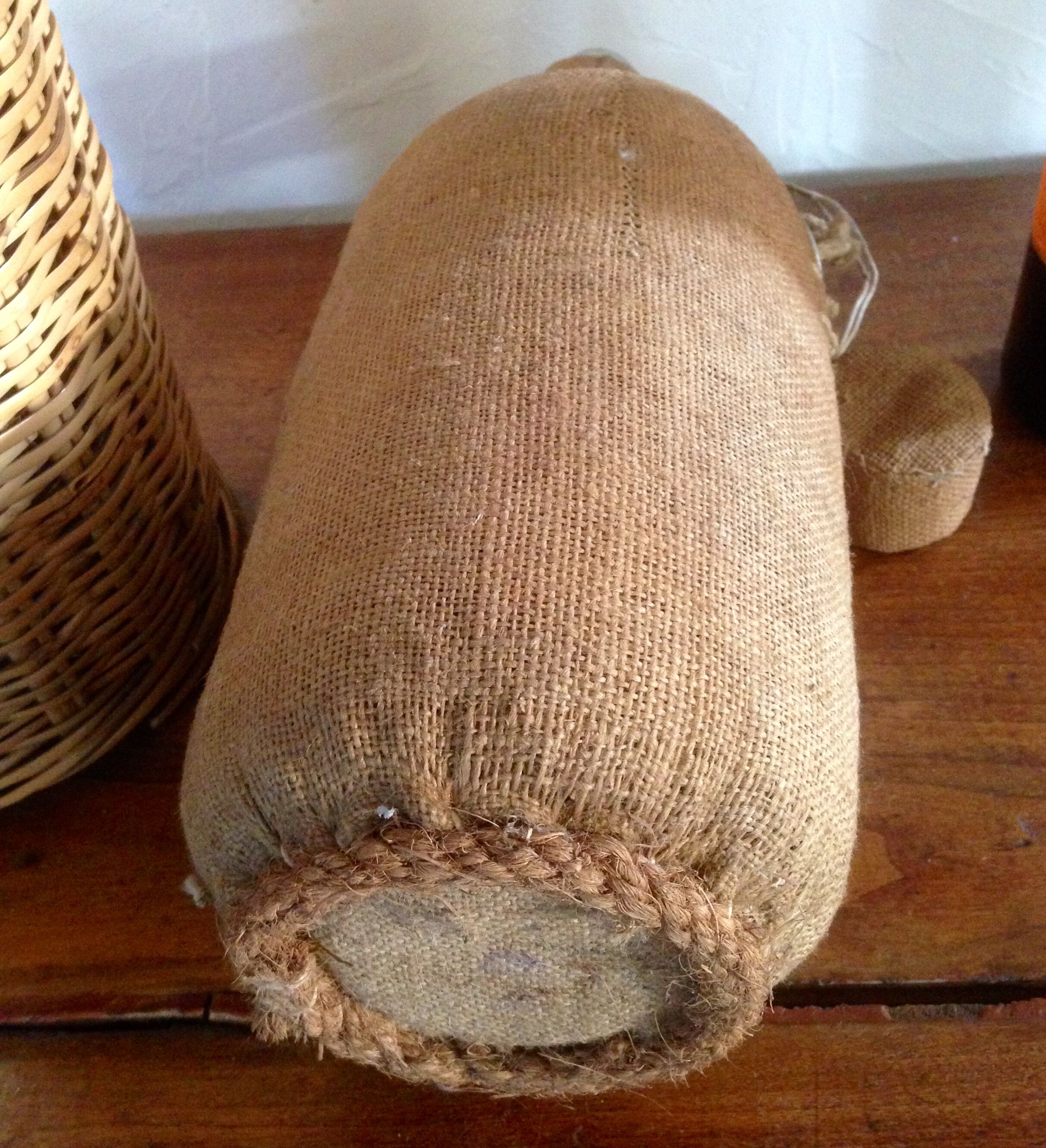 Bottle vintage burlap