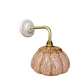 Vintage glass wall light with a pink and gold Clichy globe.